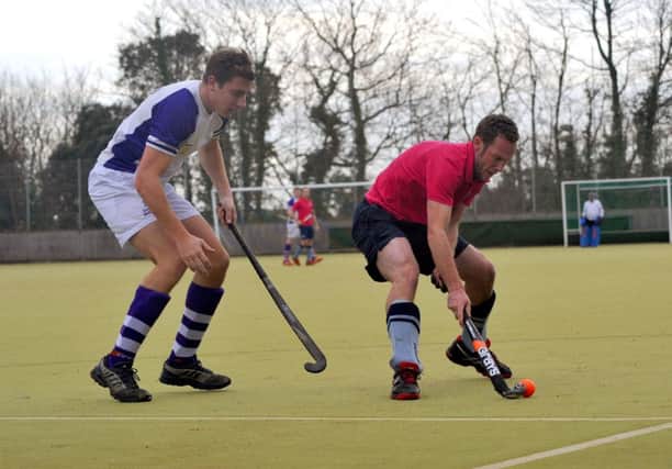 Gavin Cload on the ball for South Saxons against Sevenoaks II on Saturday. Picture by Steve Hunnisett (fh03013a)