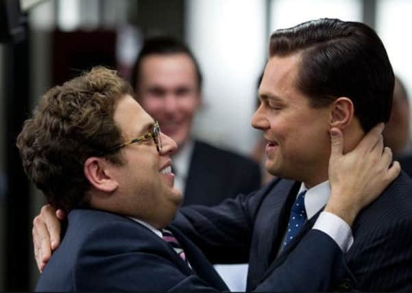 Jonah Hill and Leonardo DiCaprio in The Wolf of Wall Street