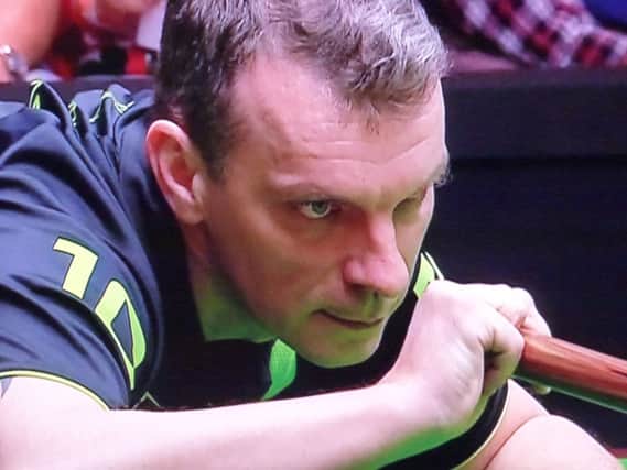St Leonards snooker player Mark Davis at the table in the 888casino Snooker Shoot-out
