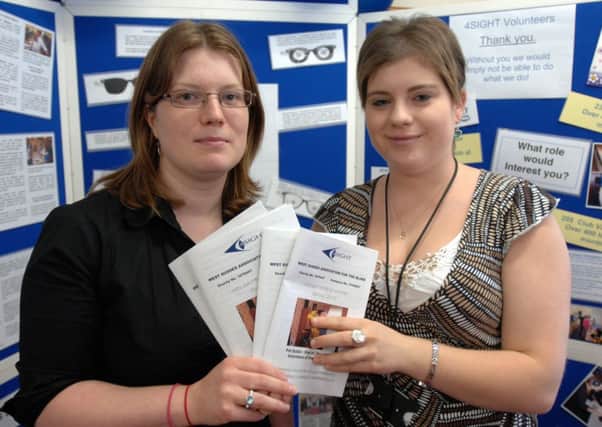 Monica Cook (left) and Amy Few of charity 4Sight during a recruitment drive at Dove Lodge in Beach Road, Littlehampton