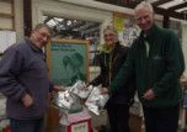 Local resident John Wellfare and Graham Hobson from the Garden Centre in Findon with their TerraCycle collection box