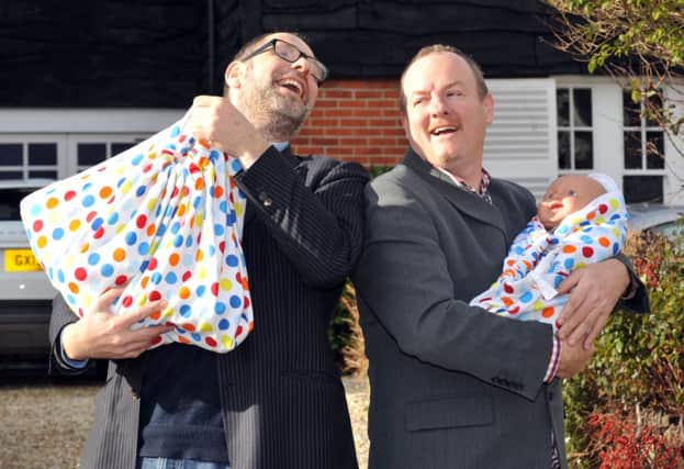Dave Solomons and Mike Edwards appeared on Dragons Den with their baby-lifting wraps Snugglebundl
