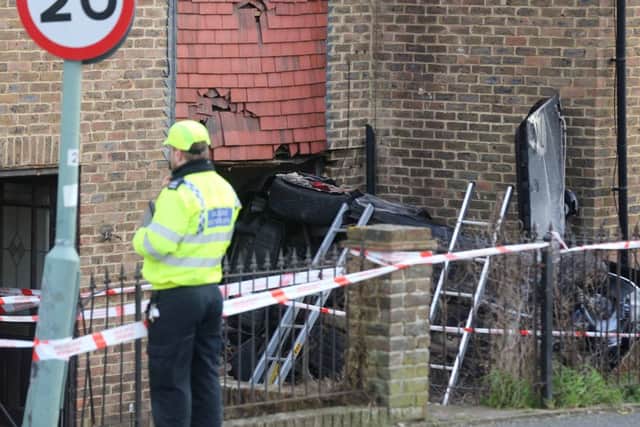 The damage following the crash