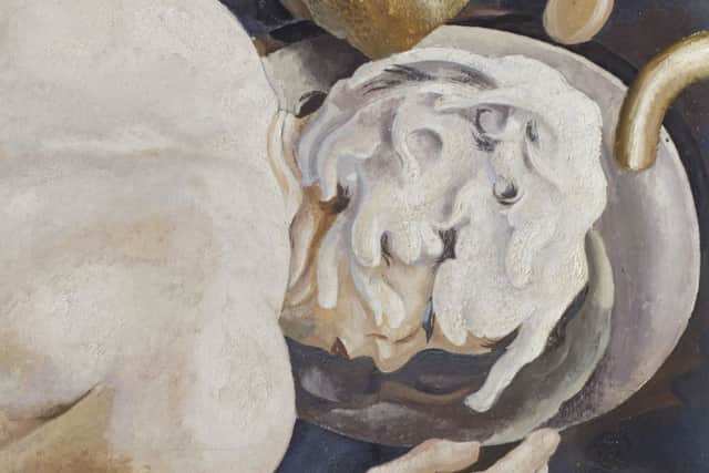 Detail from ABLUTIONS by Stanley Spencer (1891- 1959) on the north wall at Sandham Memorial Chapel, Burghclere, Hampshire. Artist's work in copyright - further permission required