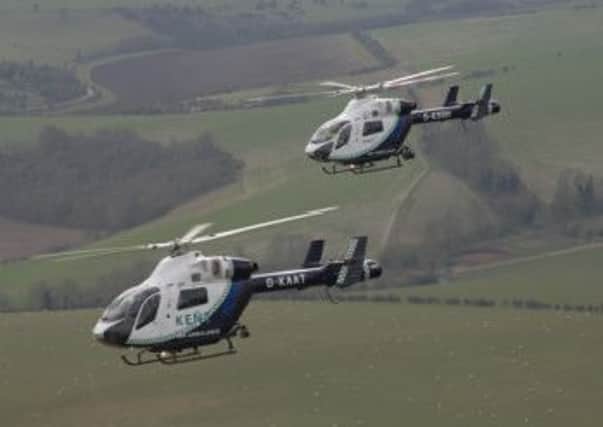 kent surrey and sussex air ambulance stock picture