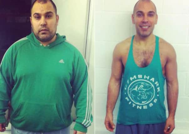 Jimmy before and after losing eight stone