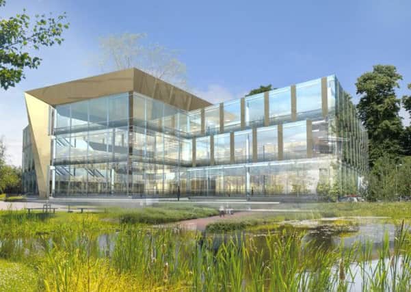 An artist's impression of what a business park north of the A264 might look like.