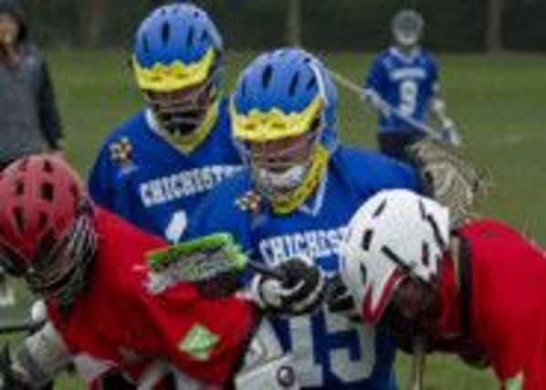 The Chichester uni lacrosse team in action