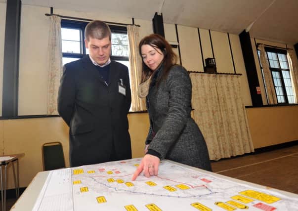 11/2/14- Public exhibition for improvements to the A259 near Guestling.   Daniel Woodger and Elanor Ashley