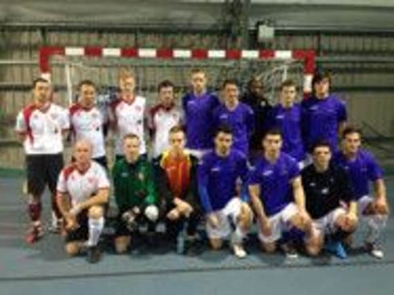 The Hastings Futsal and Brighton University teams which have qualified for the FA Futsal Cup