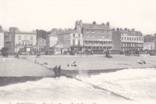 The Pier Hotel (at left) and East Parade in 1906