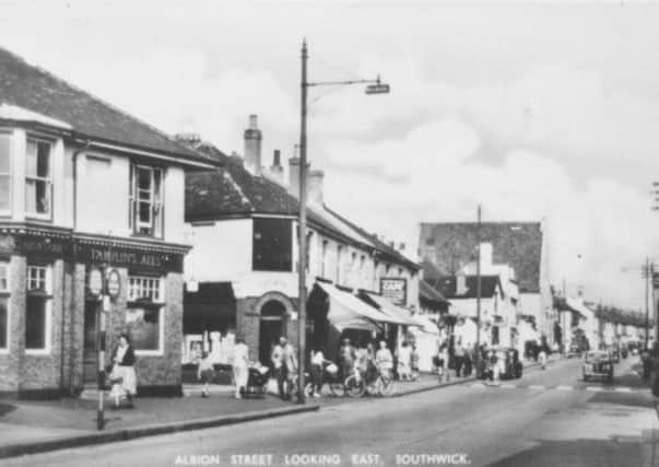 One of Ted Heasman's old pictures, showing Albion Street, Southwick, at its junction with Lock Road