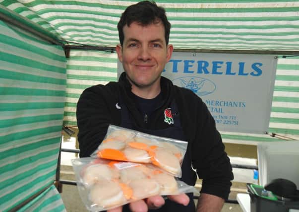 19/2/14- Scallops at Rye Fishmarket- Jasper Botterell of Botterells
