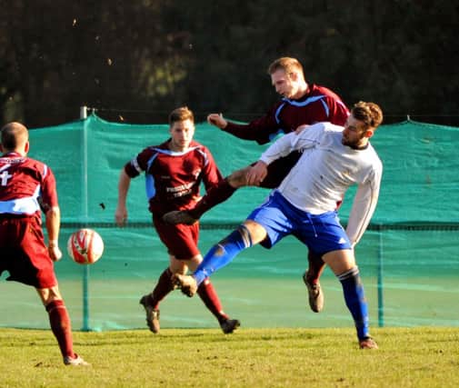 Action from Little Common's 2-2 draw at home to Broadbridge Heath. Picture by Steve Hunnisett (fh09013c)