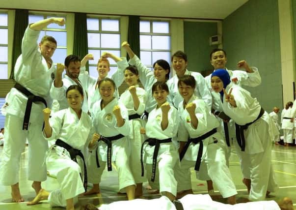 Luke Harty, Horsham karate athlete, hopes to move to Japan for a year to train. Pictured far left at a summer camp in Tottori, Japan
