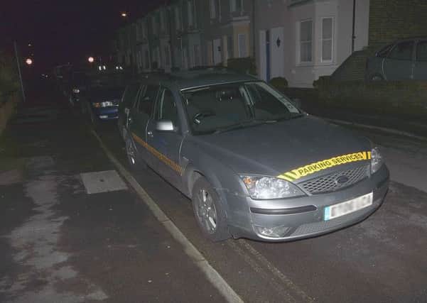 Horsham District Council parking services car parked on double yellow lines in Wellington Road, Horsham - picture submitted
