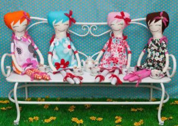 Collectable cloth dolls with hand embroidered faces  made by Rudgwick-based Darcy & Flo SUS-140503-114222001