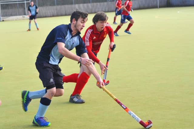 Alex Coombs on the ball for South Saxons in the defeat to Mid-Sussex. Picture by Steve Hunnisett (fh09012e)