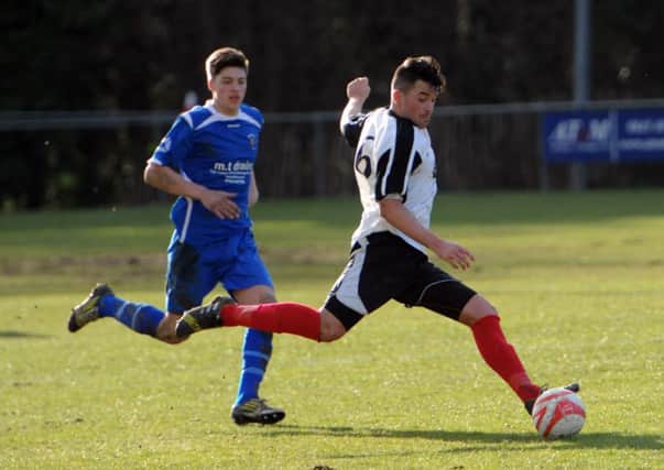 Action from Rye United's game away to Horsham YMCA last weekend. Picture by Steve Cobb