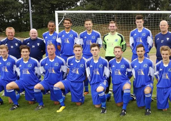 The Broadbridge Heath squad - missing captain Andy Howard. They need just a point from their last three games to secure promotion