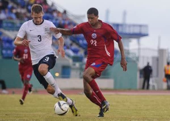 Jonte Smith in action for Bermuda against England C