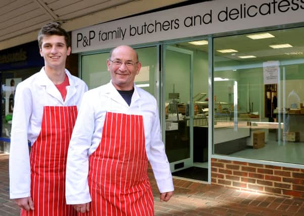 Joe Illingworth and Pete Bradley at the new butchers P&P Family Butchers and Deli. Pic Steve Robards SUS-140313-164533001