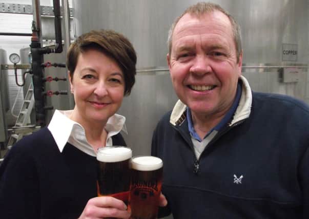 Samantha Walker, managing director of Arundel Brewery, with her fellow director and brother-in-law, Neil