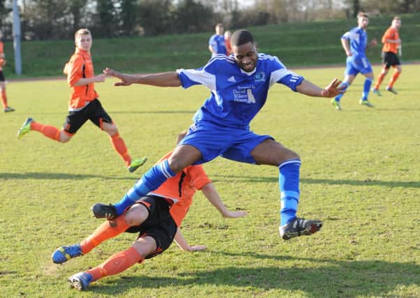 Jamal Sultan - pictured here on Saturday against AFC Uckfield - had a shot saved by the Oaks 'keeper