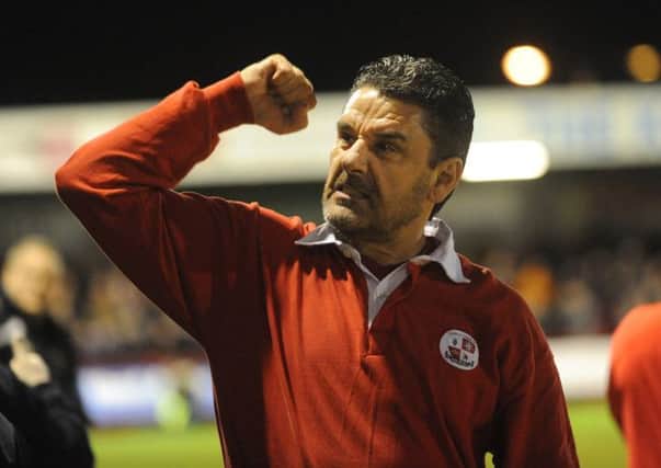 John Gregory shows what the win over Wolves means to him. Pic by Jon Rigby