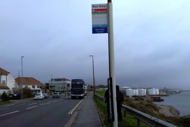 The Gardens bus stop in Albion Street, Southwick