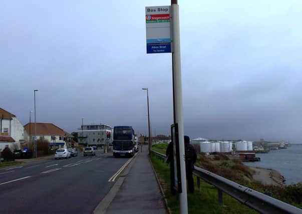 The Gardens bus stop in Albion Street, Southwick