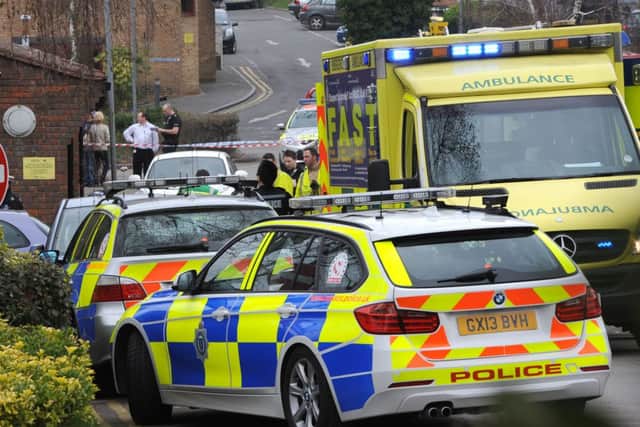 JPCT 200314 Incident outside Horsham Hospital . Photo by Derek Martin SUS-140320-121608001