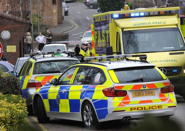 JPCT 200314 Incident outside Horsham Hospital . Photo by Derek Martin SUS-140320-121608001