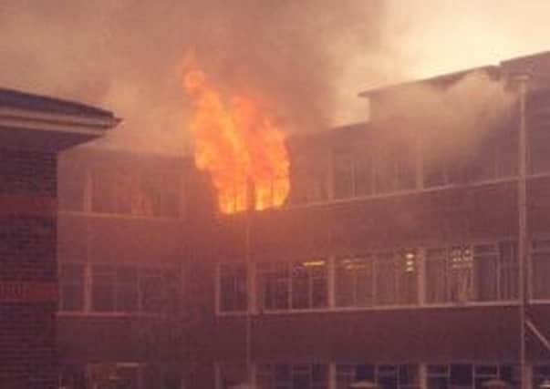 Fire at Millais School, Horsham. Picture by Calum Landau, member of band DepartureFromNormal who were visiting the school for a meeting