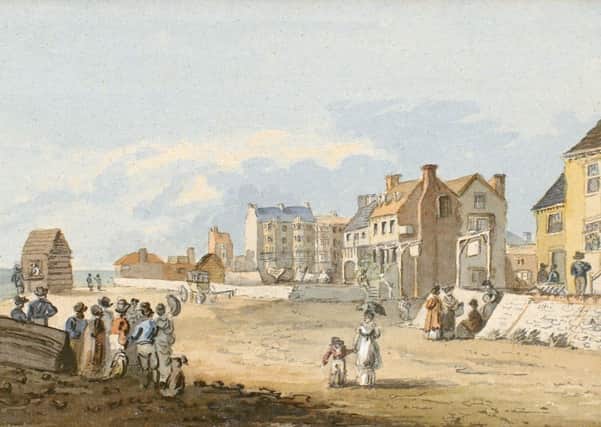 Montague Terrace, the Sea House Inn and the New Inn, in a watercolour of about 1805 by John Nixon (reproduced by courtesy of Worthing Museum and Art Gallery)