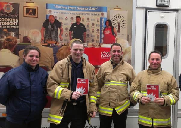 Firefighters raising awareness for Home Fire Safety Week in Horsham