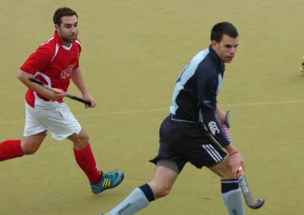 South Saxons captain Paddy Cornish (right) in action in the reverse fixture against Sutton Valence II