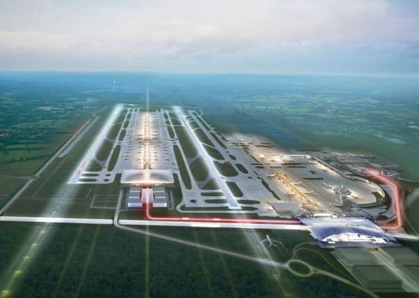 Sir Terry Farrell's impression of what a Gatwick Airport with a second runway might look like (submitted/ by Jason Hawkes).