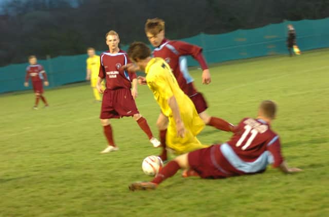 Action from Little Common's 5-0 win at home to Saltdean United. Picture by Simon Newstead