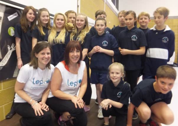 Year-seven students who completed a Zumba fundraiser for Lepra