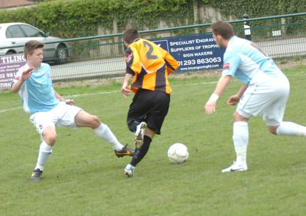 Action from Hastings United's first team game away to Three Bridges on Saturday. Picture by Simon Newstead