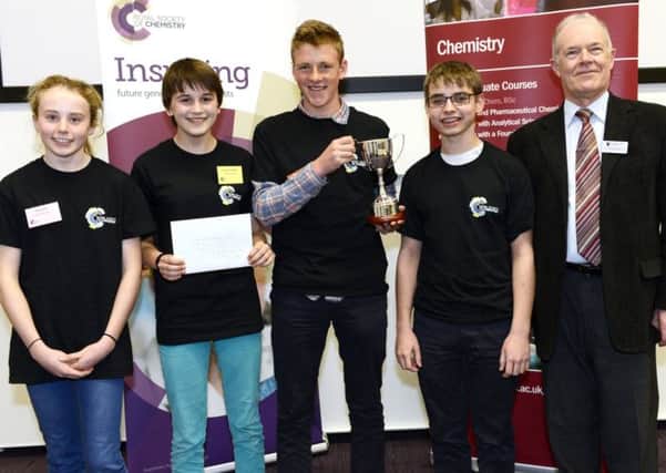 Ardingly Chemists receive Top of the Bench awar 2014 - photo credit Loughborough University SUS-140804-095111001