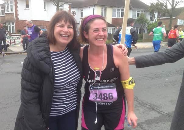 Tracie Church, chairman of Safe in Sussex, with Fiona Rankin, committee member, ex-service user and marathon runner
