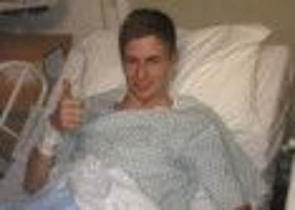 Jack Barlow manages to raise a smile from his hospital bed following a frightening crash at Thruxton