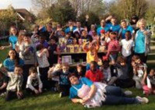Halifax staff surprised the children with 70 Easter eggs SUS-140414-160722001