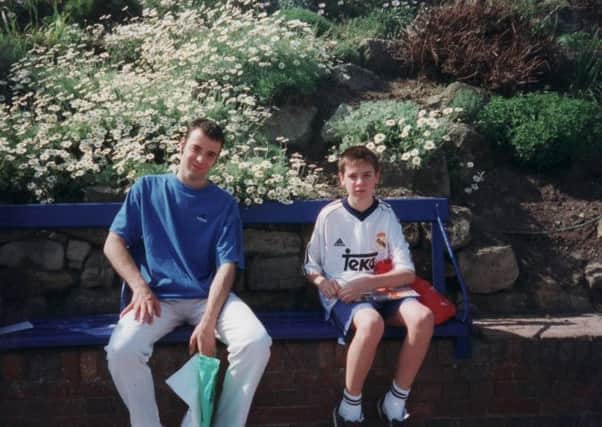 From left, Paul Wrelton with his brother Shaun pictured a few years before his death from kidney failure