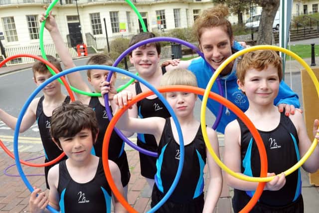 W15957H14

Youth Sport Try out Day in Worthing Town Centre on Saturday. Worthing Gymnastics Club SUS-140414-115131001