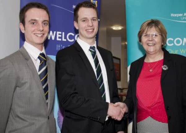 Richard, left, with fellow PD Hook scholar Connor Donaldson and Jackie Newman, HR Manager at PD Hook.