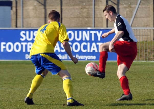 Dave Brown - pictured against Lancing - scored a brilliant late winner for YM