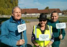 Councillor Pru Moore (centre) and Dominic Moore (left) are dedicated to improving Burgess Hill SUS-140417-130612001